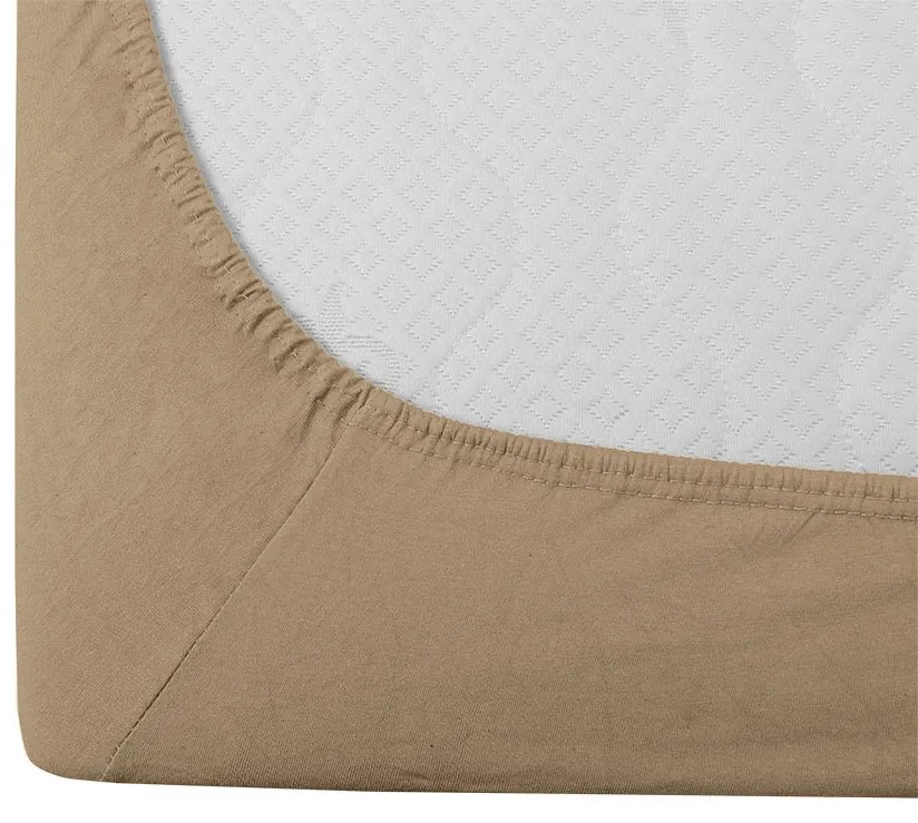 PrzytulneMieszkanie.pl Jersey prześcieradło dziecięce beżowe 70x140 cm