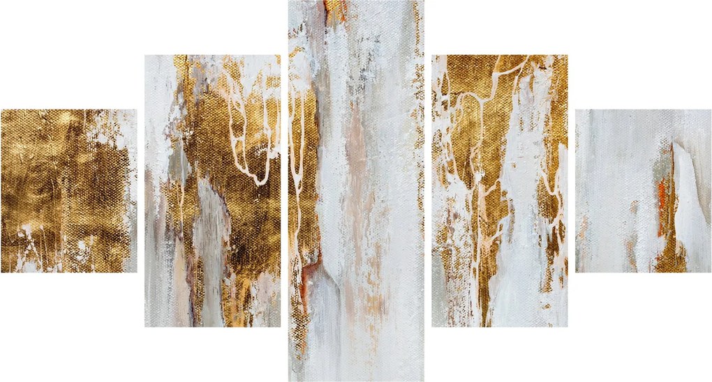 Obraz - Abstrakcja ze zotym (125x70 cm)