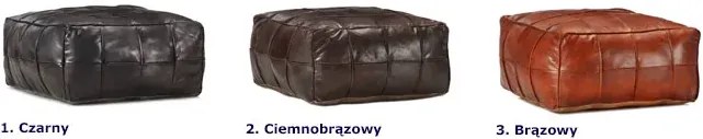 Czarna pufa siedzisko skórzane - Avelis 2X