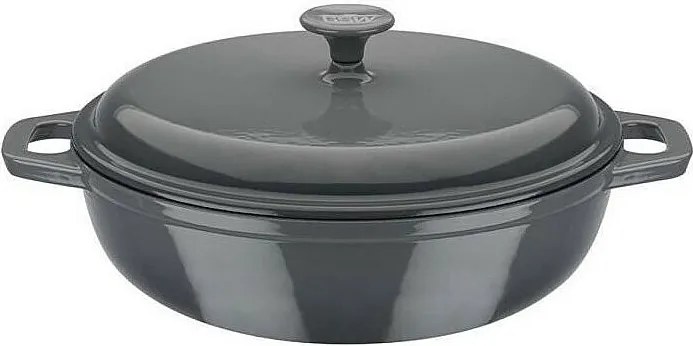 Masywna Runda GSW GREY SHADOW Żeliwna Cocotte 30 cm Indukcja Szara
