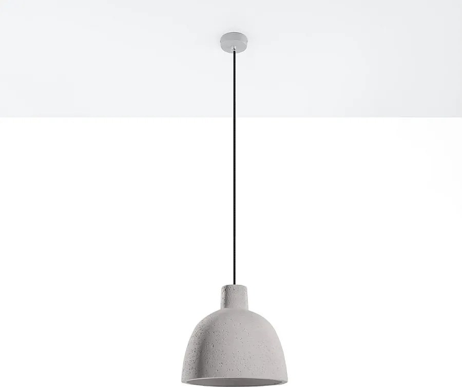 Lampy wiszące industrialny Solyma, beton - 1 źródło światła 4000K - L.28 x H.128 cm - szary
