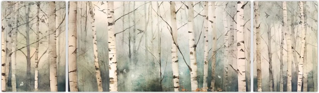 Obraz - Rysowanie wzoru lasu (170x50 cm)