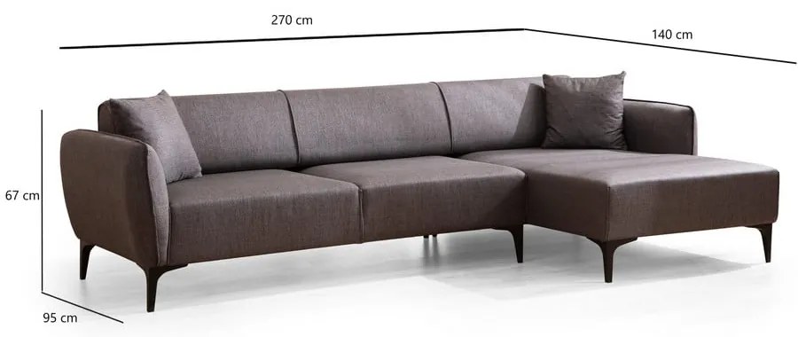 Ciemnoszara sofa narożna Belissimo, narożnik prawy – Balcab Home