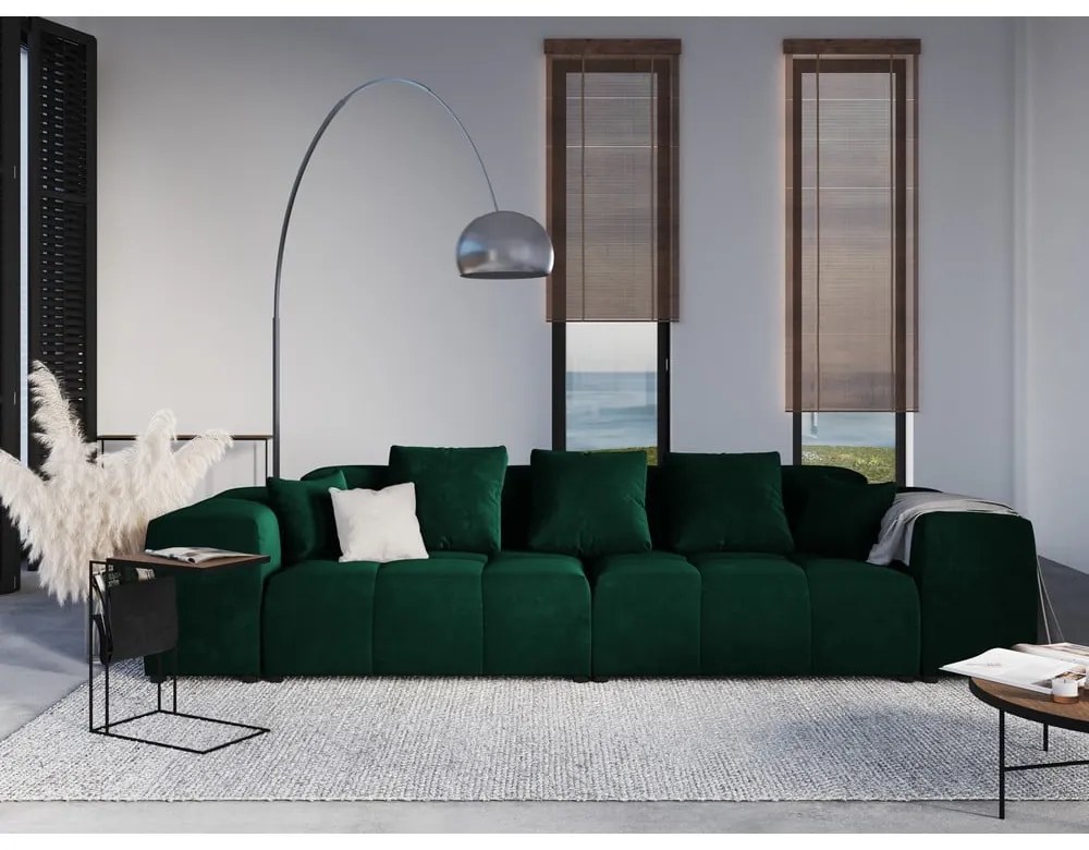 Zielone aksamitne oparcie do sofy modułowej Rome Velvet – Cosmopolitan Design