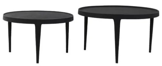 Czarne okrągłe stoliki zestaw 2 szt. ø 75 cm Tobias – Light &amp; Living