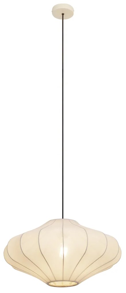 Lampa wisząca Japandi beżowa z materiałowym abażurem 50 cm - PluJapandi Oswietlenie wewnetrzne