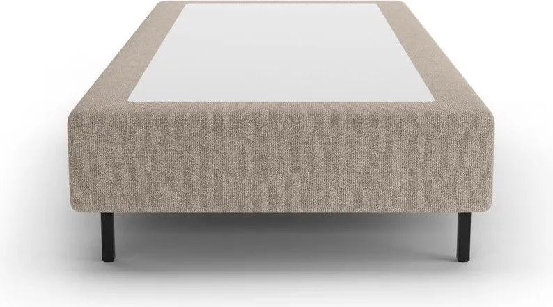 Beżowe tapicerowane łóżko jednoosobowe bez zagłówka 90x200 cm Whale – Micadoni