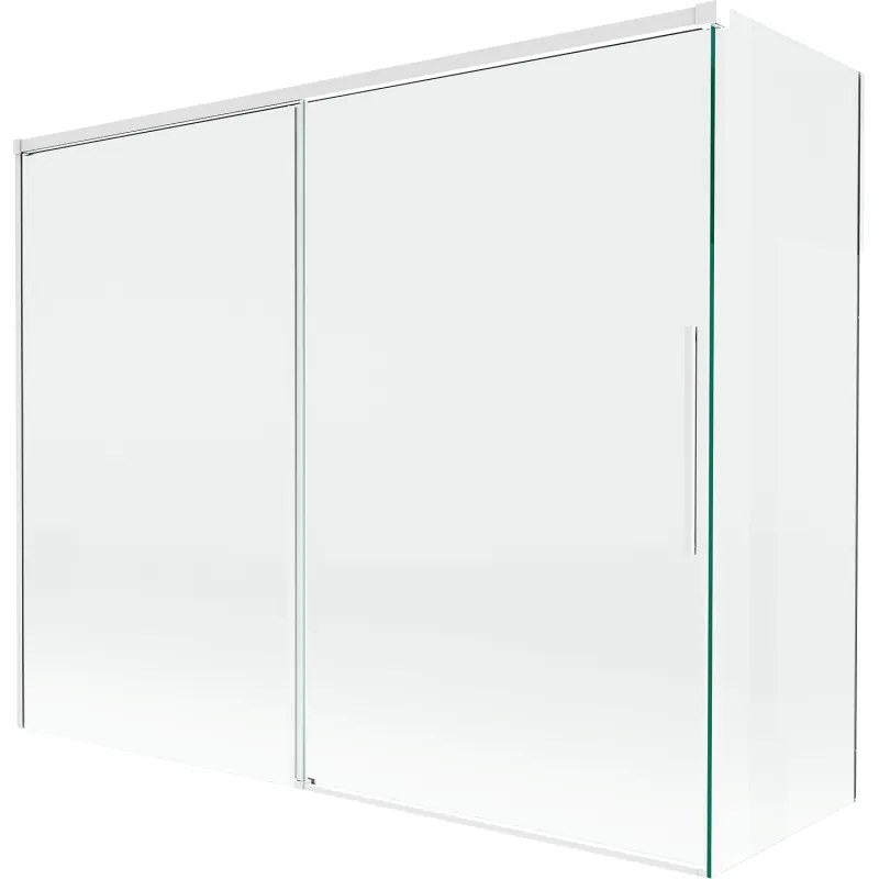 Mexen Rox parawan nawannowy 2-skrzydłowy rozsuwany 190 + 90 x 150 cm, transparent, biały - 8C9-190-090-20-00