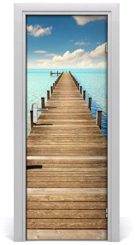 Naklejka fototapeta na drzwi Drewniane molo