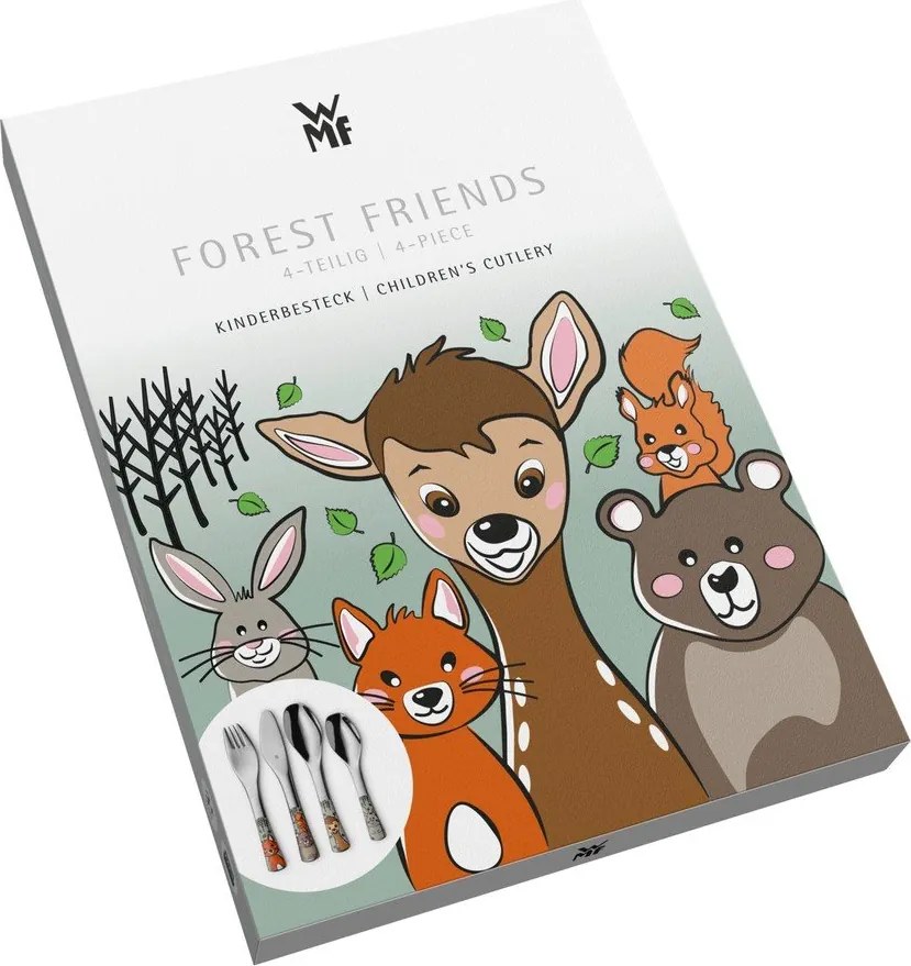 Sztućce dla dzieci ze stali nierdzewnej w kolorze srebra 4 szt. Forest Friends – WMF