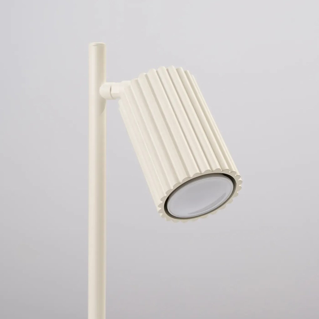 Lampa biurkowa KARBON beżowa ryflowana SOLLUX  LIGHTING