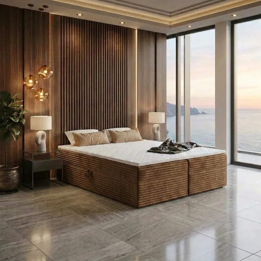 Łóżko kontynentalne Hawana 2 - Powierzchnia spania: 160x165 cm