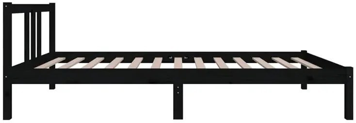 Czarne pojedyncze łóżko drewniane 90x200 cm - Carla 3X