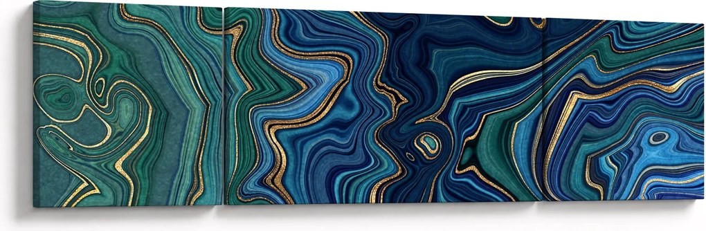 Obraz - Zielono - niebieski marmur (170x50 cm)