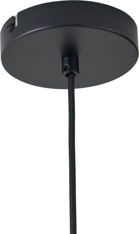 Retro Lampa Wisząca Czarna z Pomarańczowym Szkłem - Denise