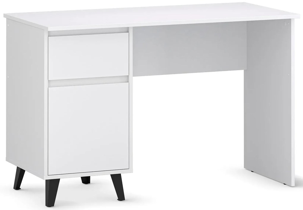 Białe biurko skandynawskie z szafką C7-F32