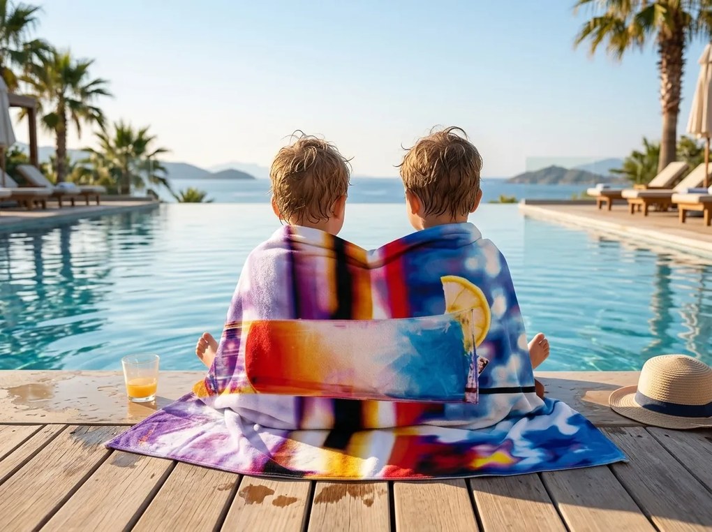 Ręcznik plażowy XXL szybkoschnący FRIZZEL kolorowy 150 x 210 cm, 100% mikrofibra