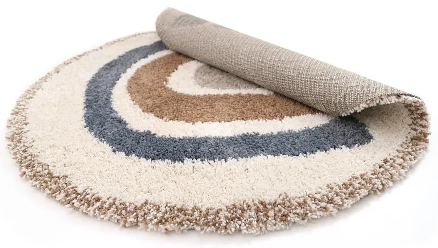 Beżowo-kremowy dywan dziecięcy z mieszanki juty ø120 cm Bohemian Rainbow Bleu – Nattiot