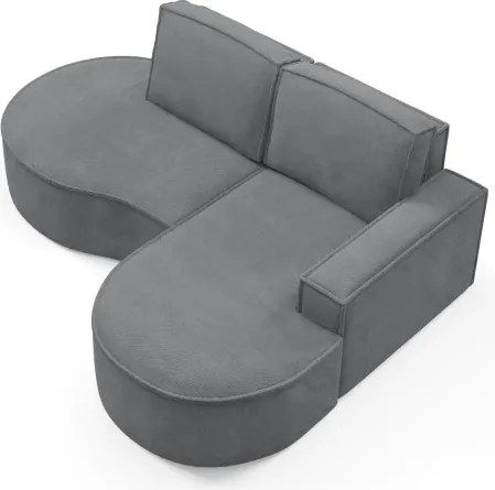 Narożnik MOLLY Prawostronny bez funkcji spania, wolnostojący tkanina CURIO 97 Szary