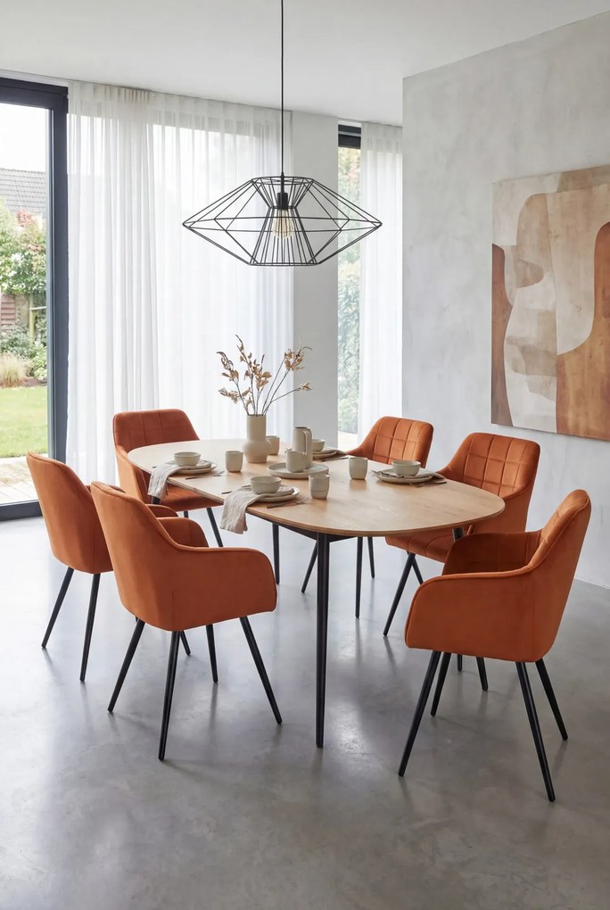 Zestaw 2 pomarańczowych krzeseł pikowanych M3-H13