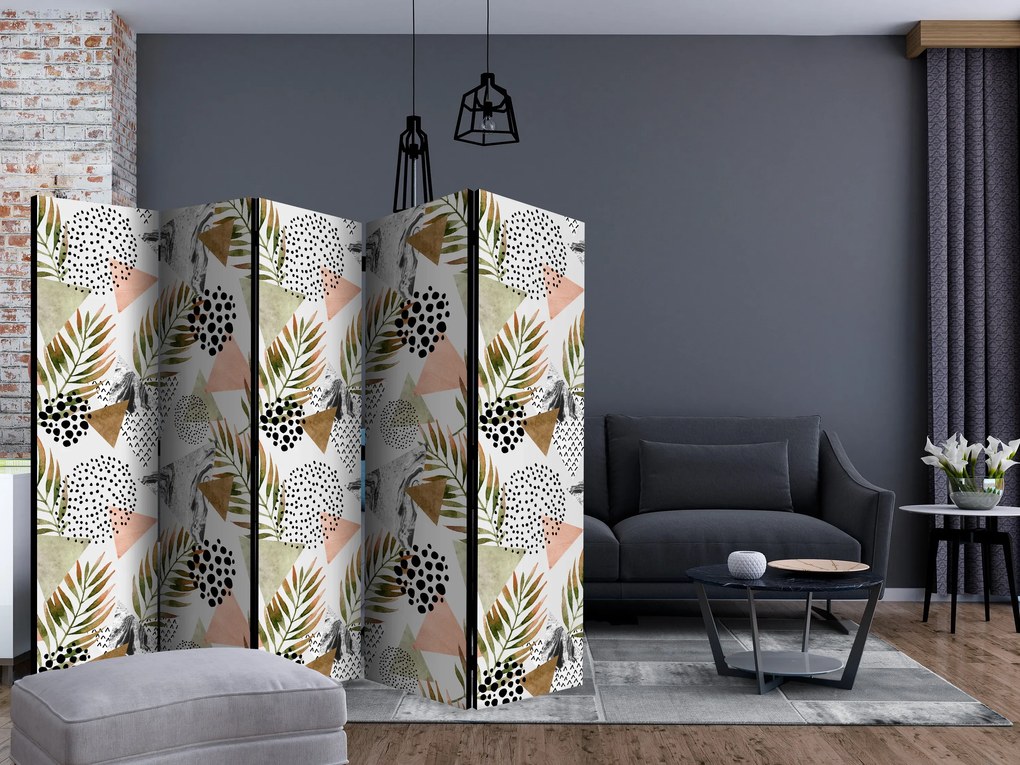 Parawan akustyczny Kwiaty 225x172 cm 5-częściowy wielokolorowy ARTGEIST B