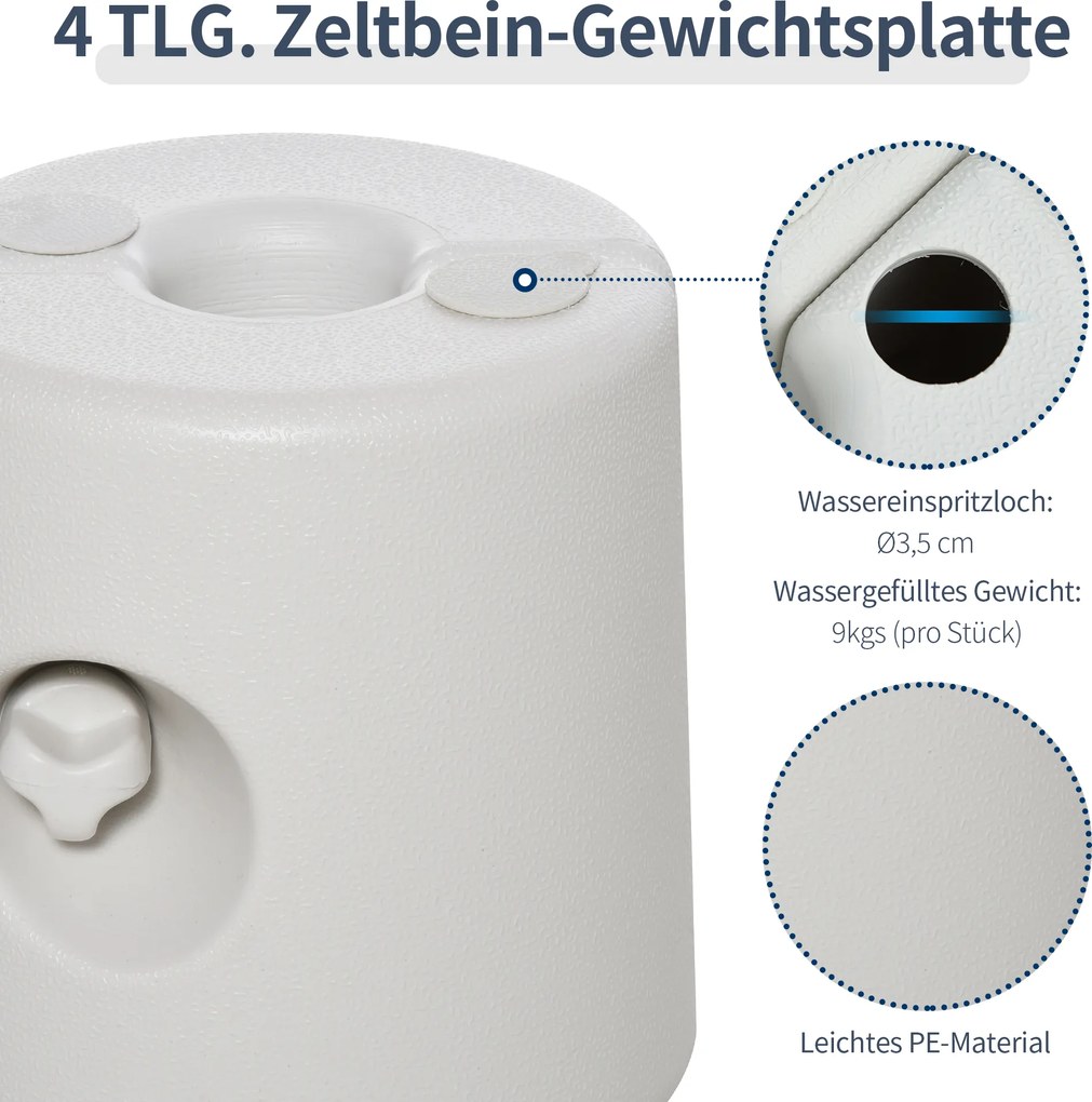 Outsunny 4 x obciążniki, stojak na pawilon, namiot stabilizujący, 24 x wysokość 25 cm