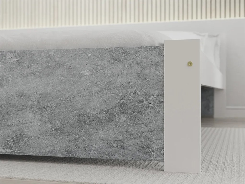 Łóżko IKAROS 120 x 200 cm, beton/biały Stelaż: Bez stelaża, Materac: Materac Sommera 18 cm