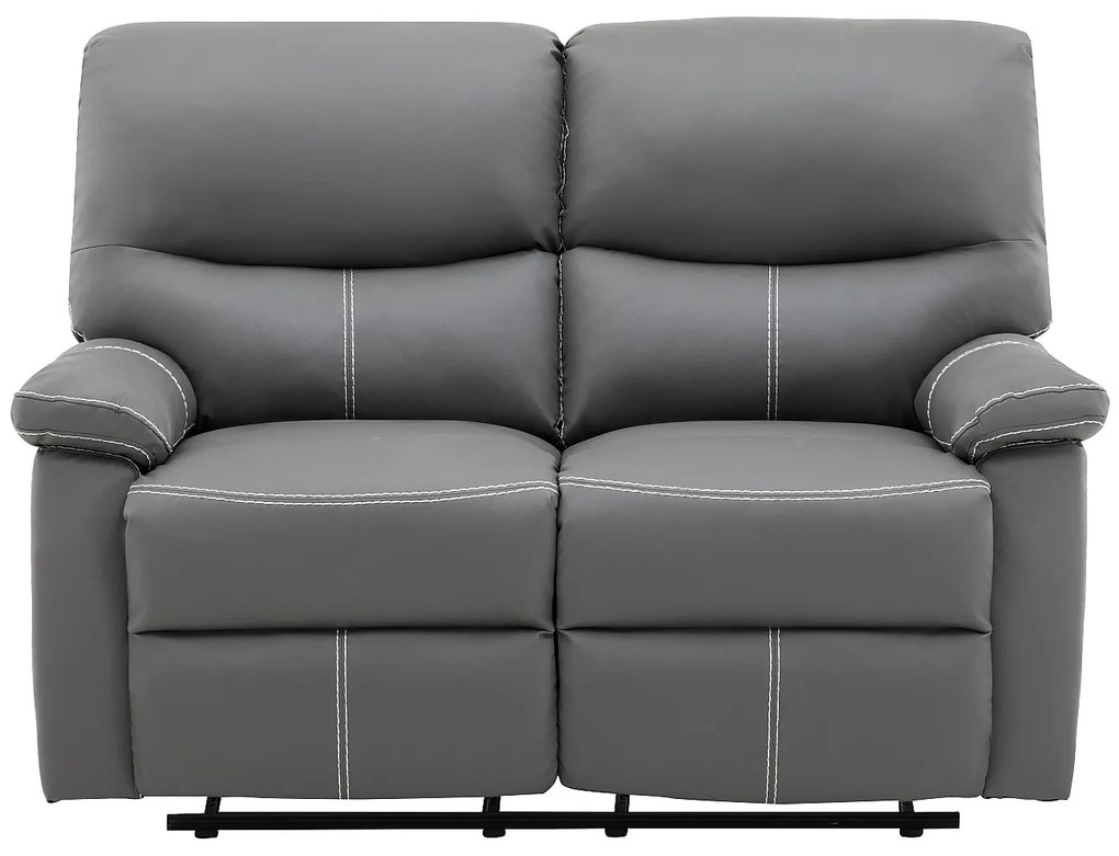 Kanapa 2-osobowa z funkcją relax z ekoskóry w kolorze szarym CANBY