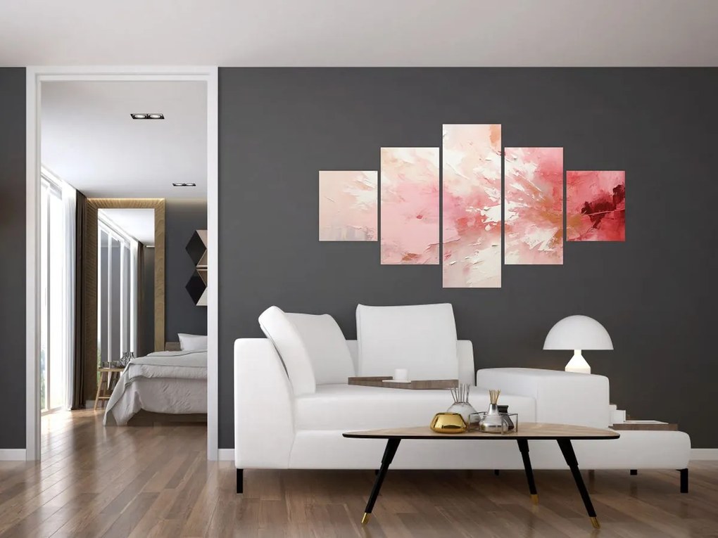 Obraz - Różowa abstrakcja (125x70 cm)