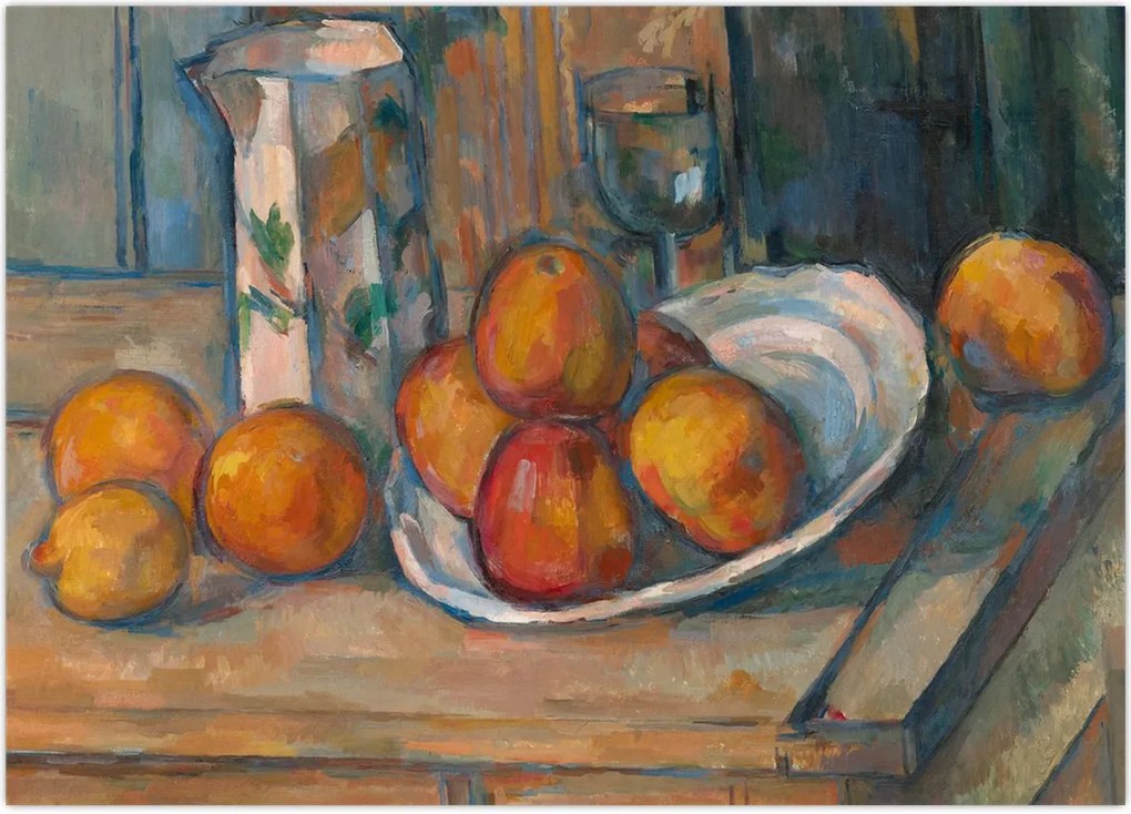 Obraz - Paul Cézanne, Still Life with Milk Jug and Fruit, reprodukcje (70x50 cm)