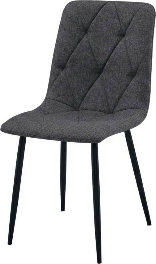 Ciemnoszare krzesło LIBRA STONE GREY z czarnymi nogami