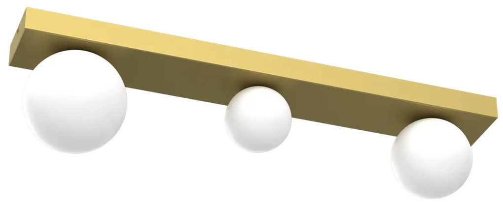 Lampa sufitowa BIBIONE GOLD 3xG9, 3 kule, złota, biała, na listwie