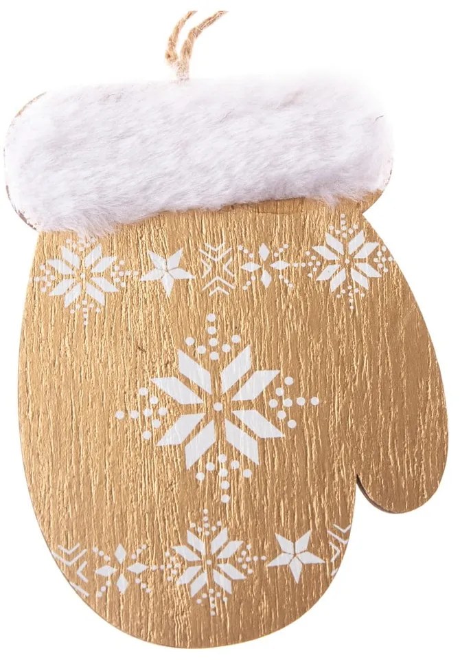 Zestaw 2 wiszących drewnianych ozdób w kształcie rękawicy Dakls, wys. 10,7 cm