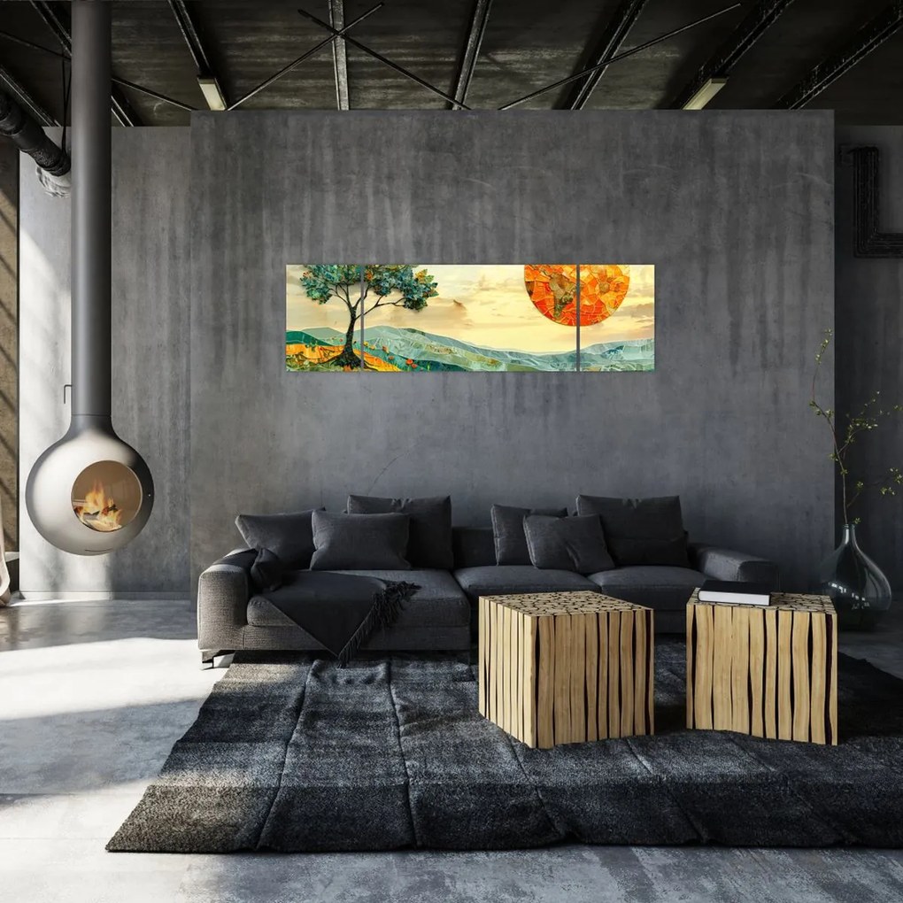 Obraz - Ilustracja krajobrazu (170x50 cm)