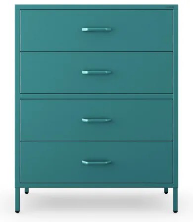 Komoda szafka metalowa morska / turkusowa Modern CARLA, 800 x 1015 x 400 mm