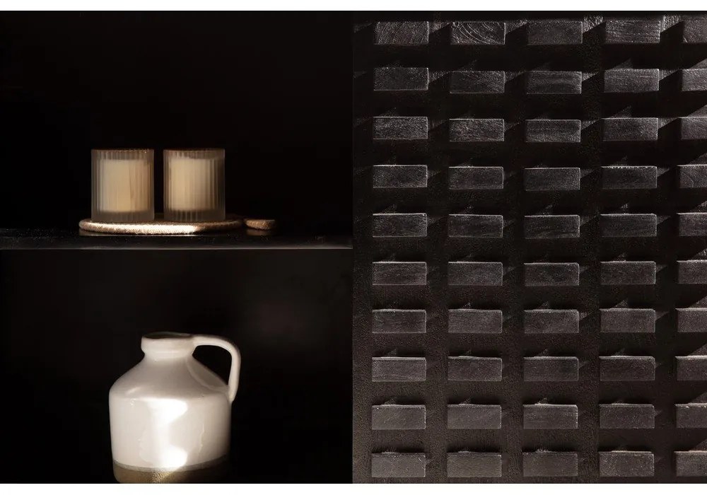 Czarna komoda z litego drewna mango 200x80x40 cm Inaya – MOME