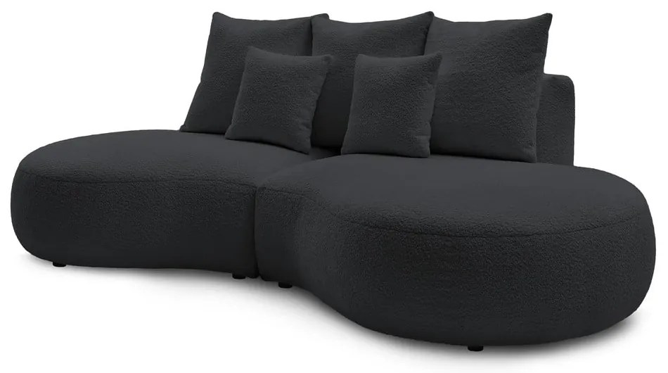 Ciemnoszara sofa z materiału bouclé 260 cm Saint-Germain – Bobochic Paris