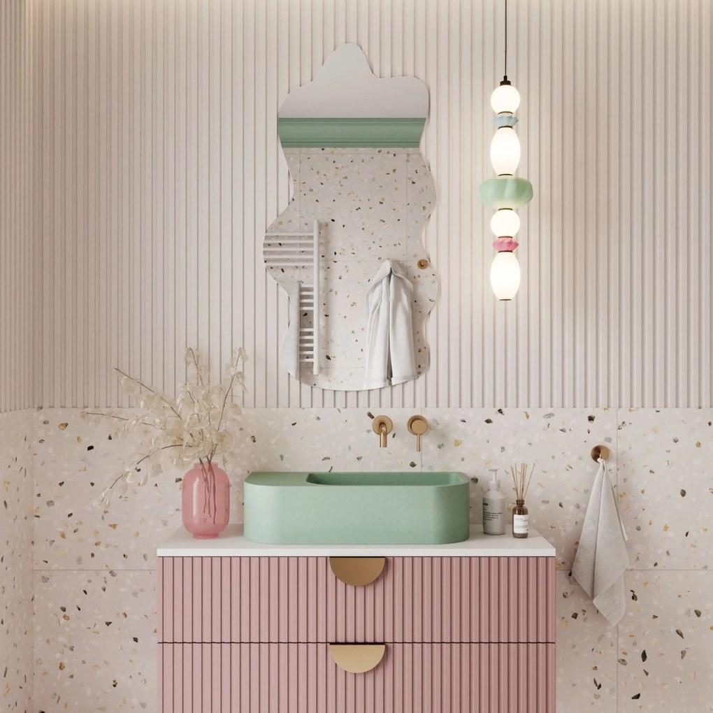 Lustro dekoracyjne w kształcie chmurki oszlifowane bez podświetlenia CLOUD | Różne rozmiary | Różne kolory : Kolor tafli szkła - Srebrny, Rozmiar - 50 x 100 cm