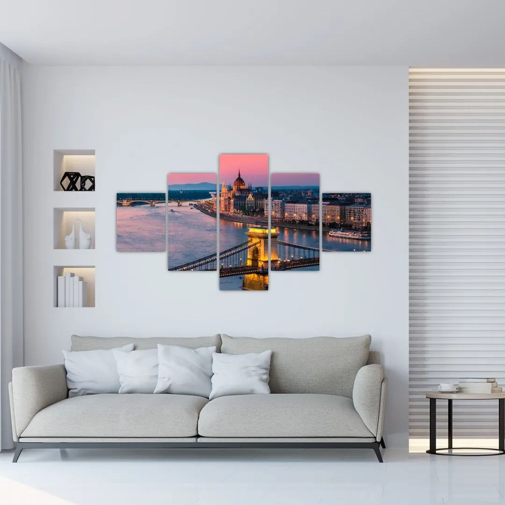 Obraz - Panorama miasta, Budapeszt, Węgry (125x70 cm)