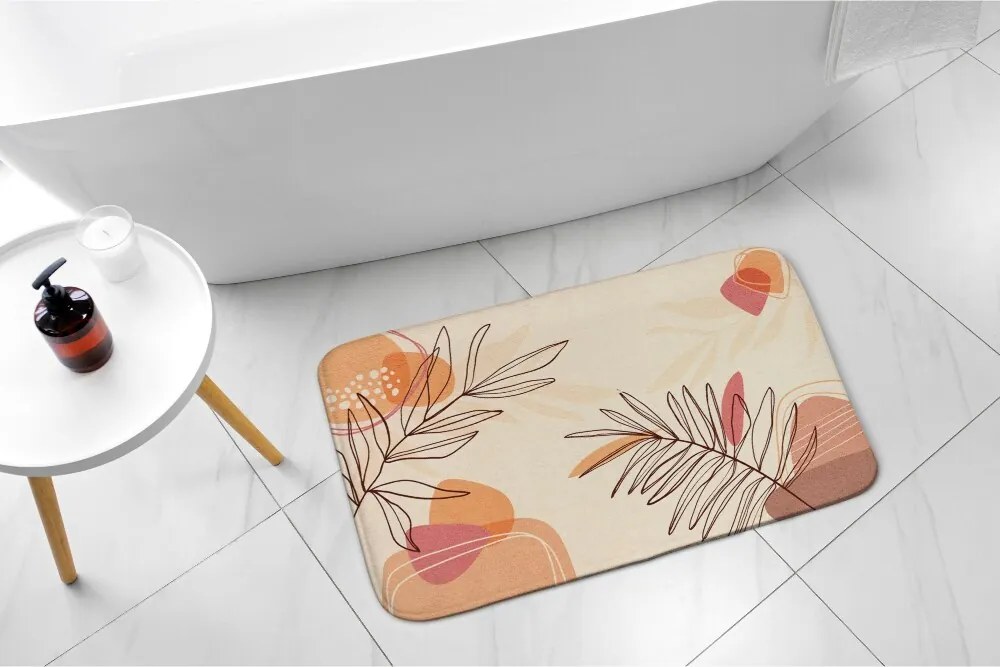 Dywanik łazienkowy antypoślizgowy Dywanik łazienkowy antypoślizgowy Liście Geometryczny