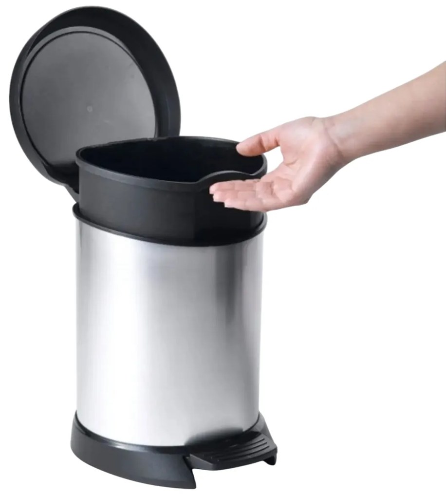 Curver Kosz na śmieci Decobin 5 l, srebrny