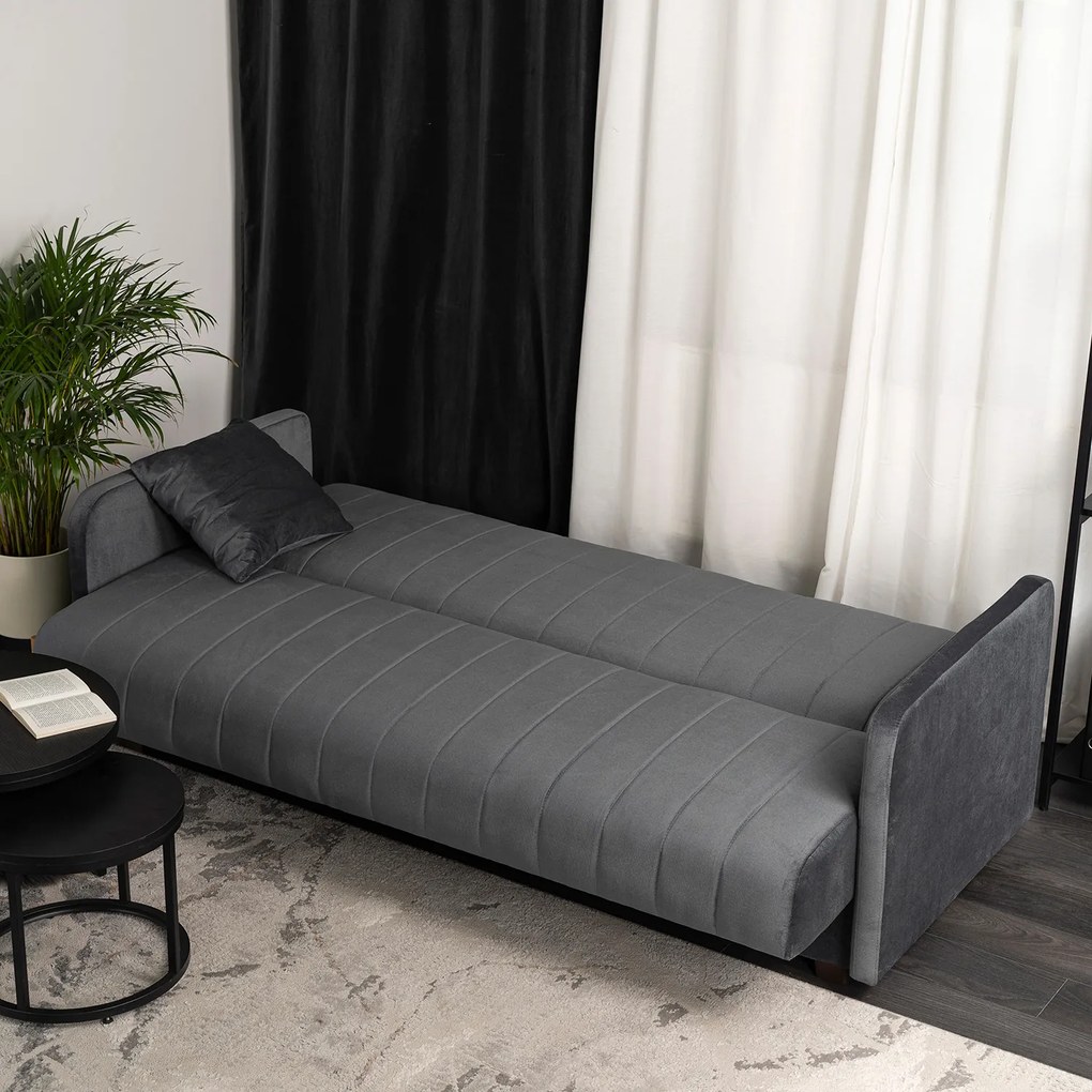 Zestaw Dwuosobowa Sofa PORTO i Fotel Wypoczynkowy PORTO Szary do Salonu Nowoczesny