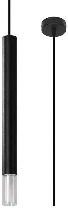 Czarna punktowa lampa wisząca tuba - S159 T9-H59