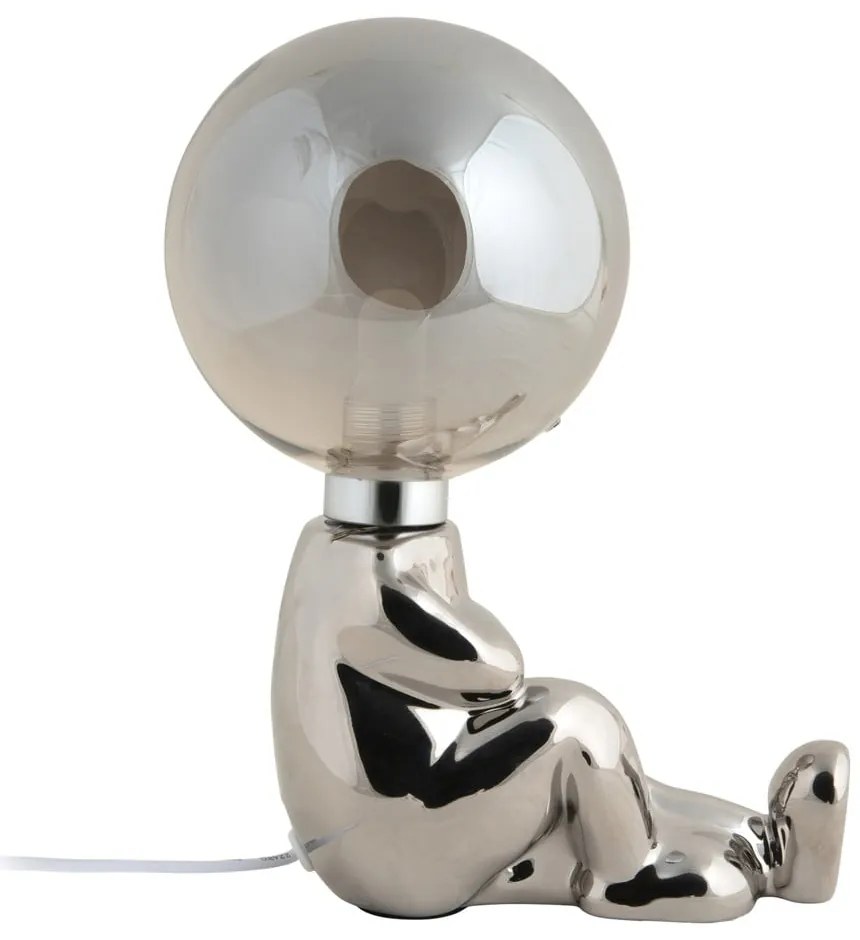 Lampa stołowa LED ze ściemniaczem w kolorze srebra ze szklanym kloszem (wysokość 22,5 cm) Joey – Leitmotiv