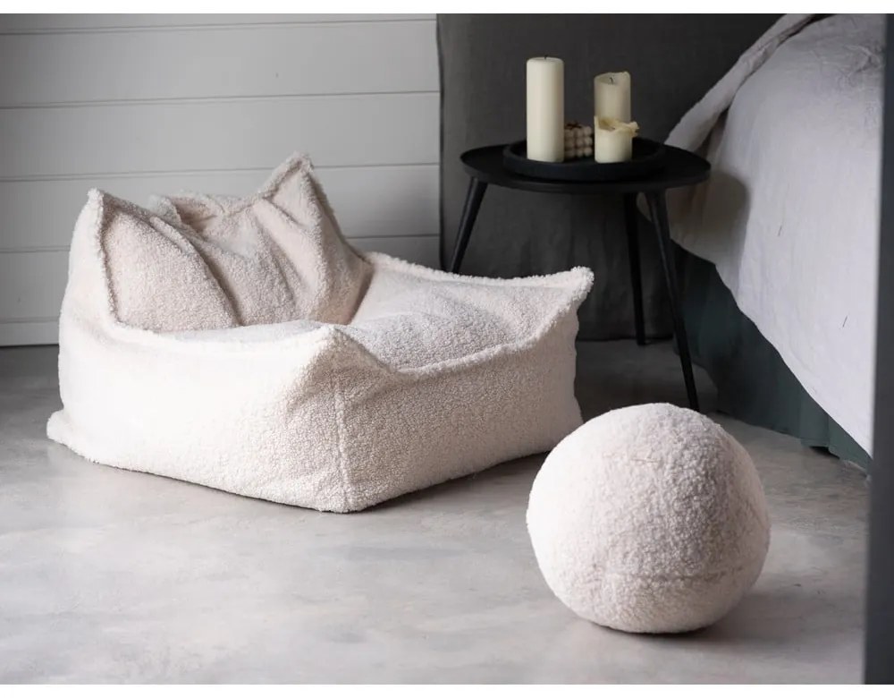 Kremowy dziecięcy worek do siedzenia z materiału bouclé Chair – Wigiwama