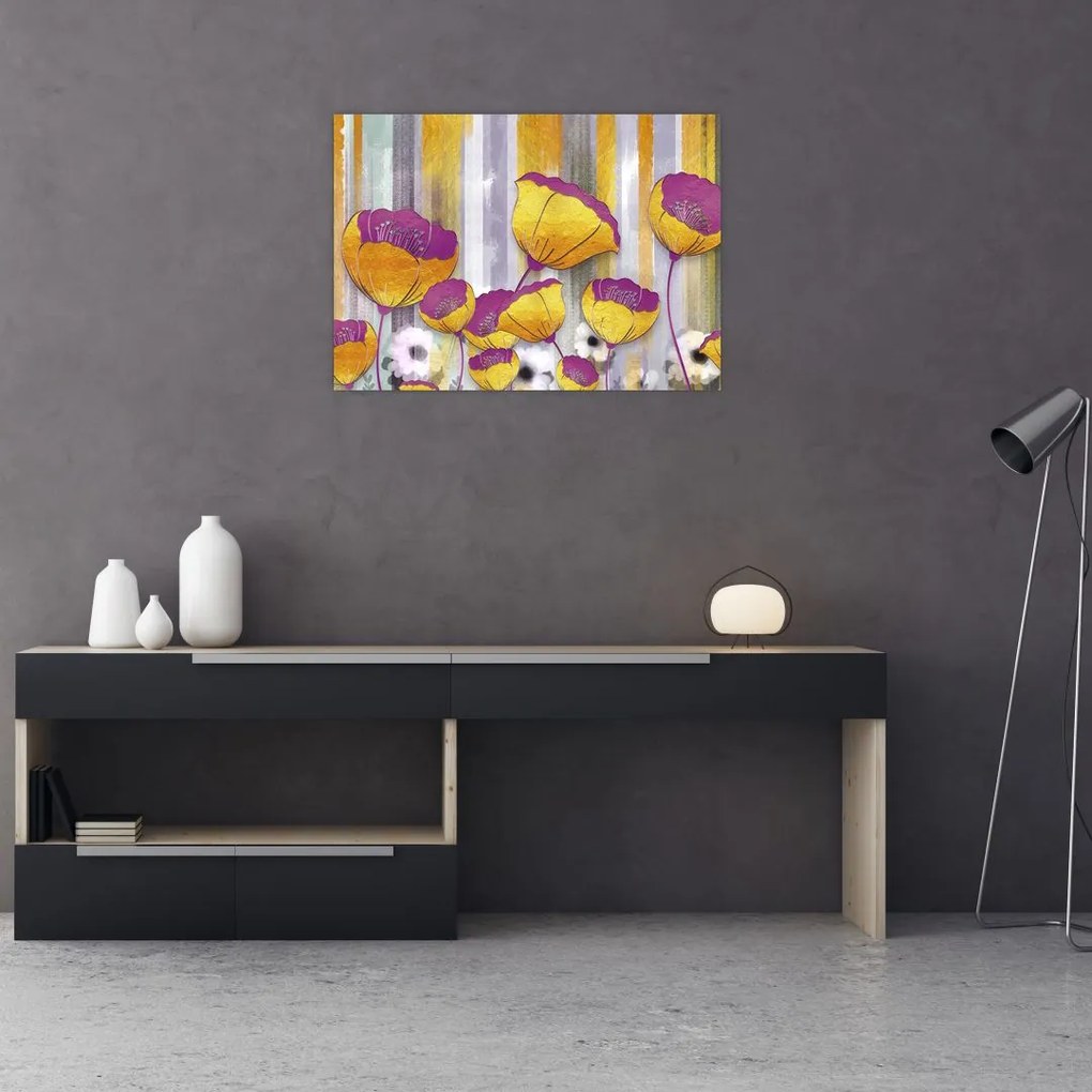 Obraz - Ilustracja kwiatów (70x50 cm)