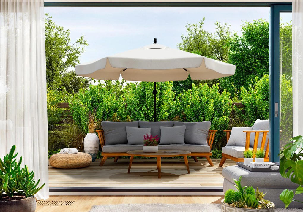 Ogrodowy parasol składany LEVI 300 cm, beżowy + darmowe opakowanie