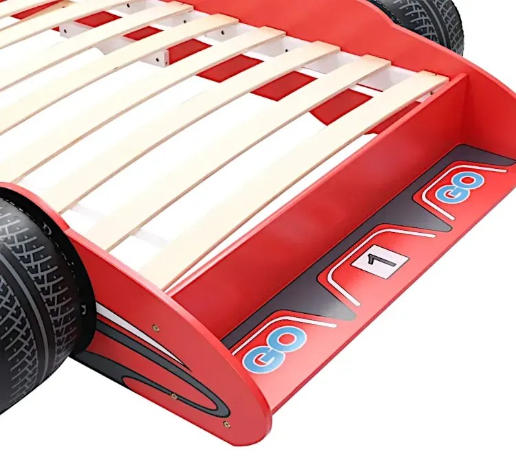 Czerwone Łóżko Dziecięce Auto Wyścigowe 90X200 N1-W13