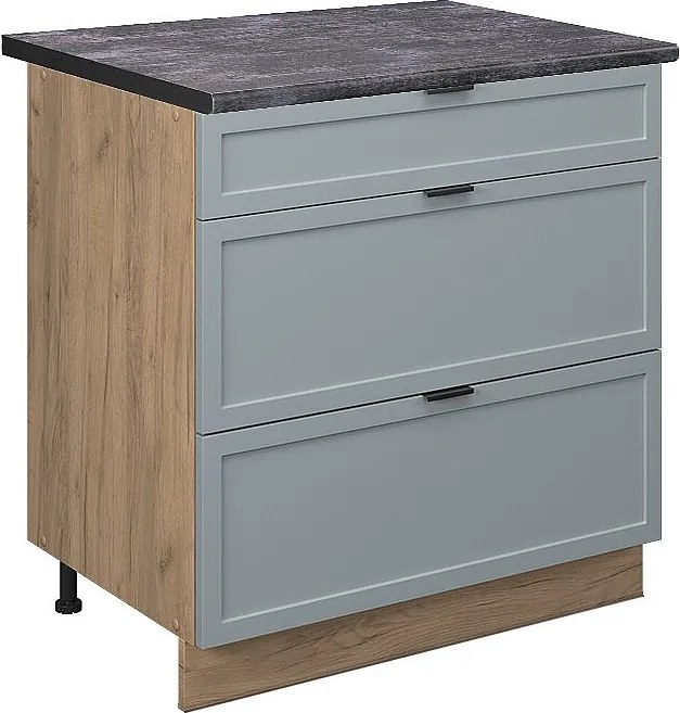 Szafka dolna do kuchni jasnoniebiesko-szary 80x60x82 fame-line