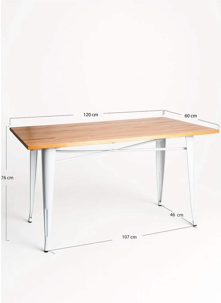 Prostoktny stó z naturalnego drewna Torix 120 x 60 cm